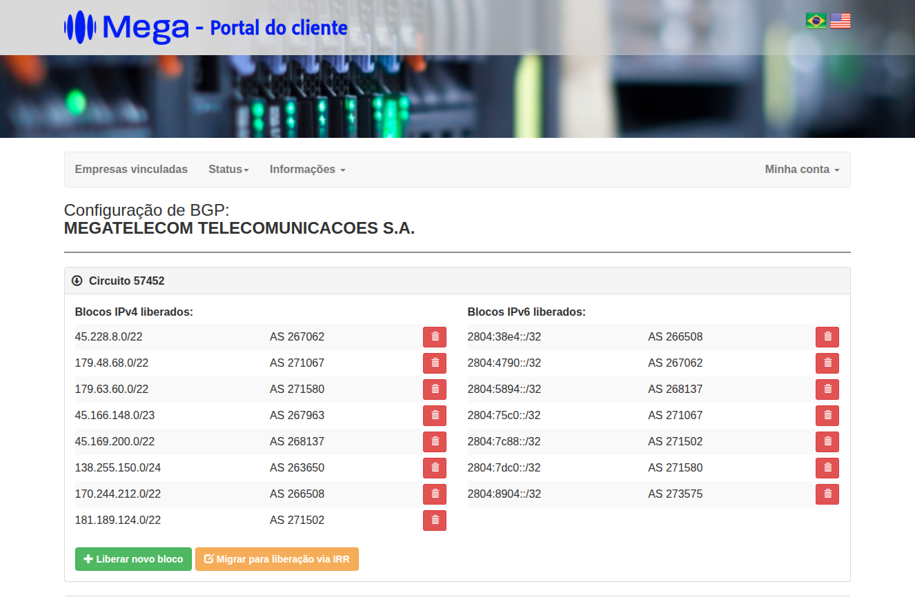 Portal do Cliente - Mega